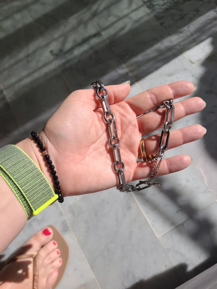 Collier zag argenté neuf - photo numéro 3