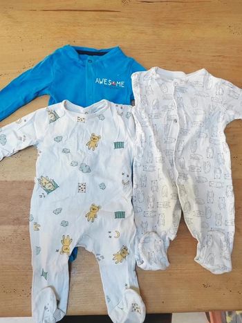 Lot de grenouillères 9 mois coton demi saison