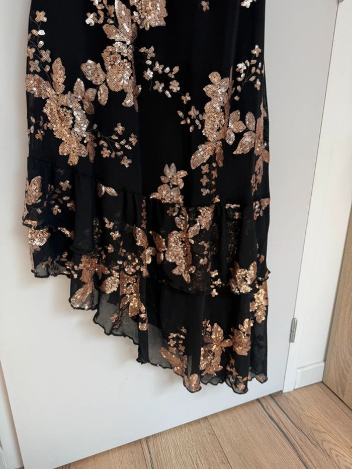 Magnifique robe asymétrique noire/rose gold taille 42 - photo numéro 2