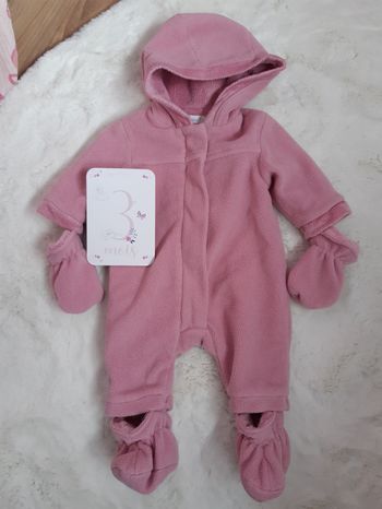 Combi pilote / Manteau Hiver Rose fille 3 mois