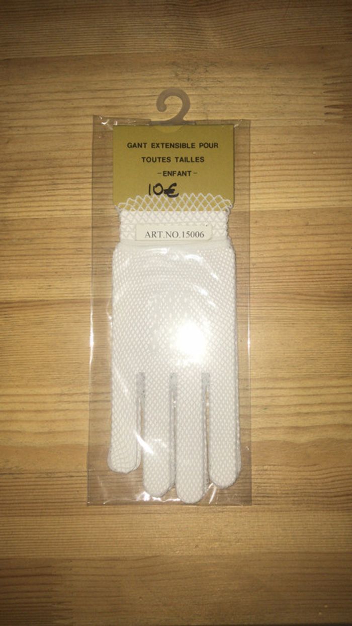 Gants enfants en résille blanc