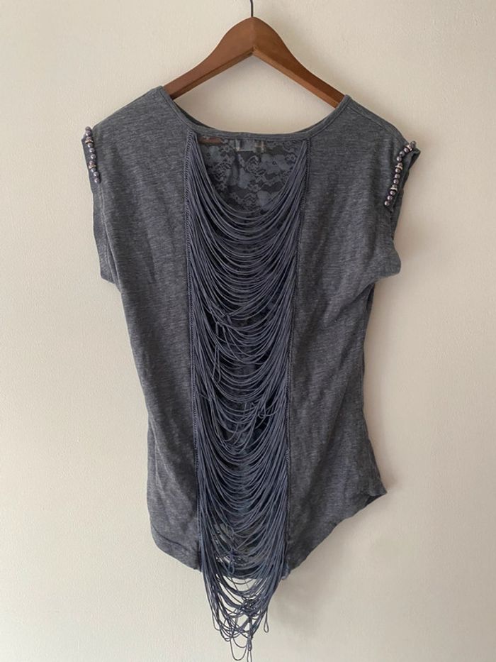 Tee-shirt femme gris Taille unique - photo numéro 2