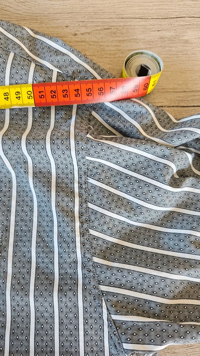 Chemise à manches longues pour homme grise à dessin blanc, Tacot Bleu, XL - photo numéro 8