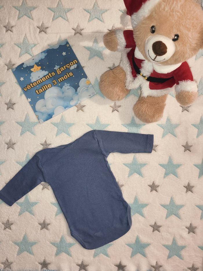 Bodie manches longues Absorba bleu taille 3 mois - photo numéro 4