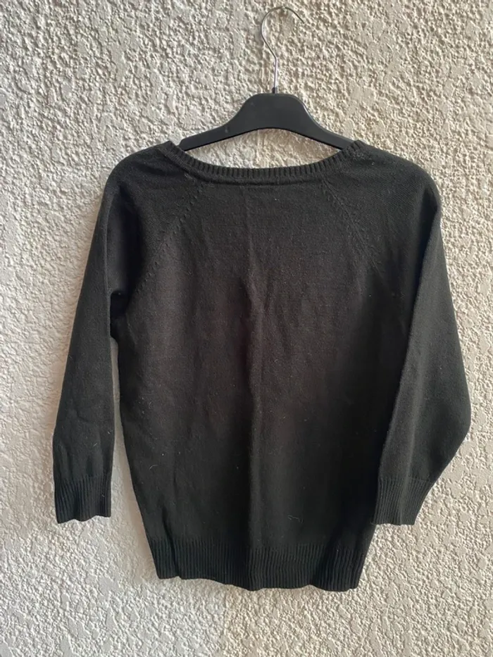 Pull col V noir manches 3/4 T 38 - photo numéro 5