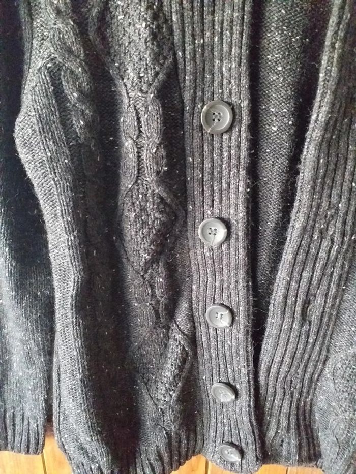 Gilet torsadé gris moucheté - photo numéro 4