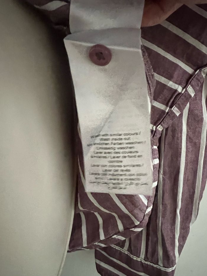 Chemise ichi taille 38 rayures prune blanche - photo numéro 10