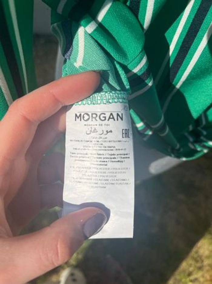 💚 Chemisier Morgan vert à rayures noires et blanches 💚 - photo numéro 7