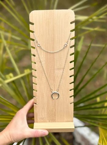 Collier argenté demi lune en acier inoxydable 🌜