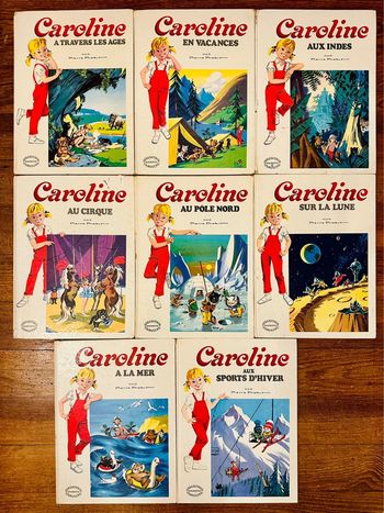 Lot de 8 ouvrages Caroline livre bd album blanc grand Pierre Probst ancien