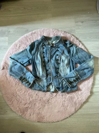 Veste en jean femme boutons style cirque