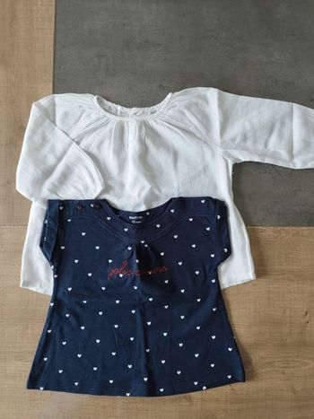 Lot blouse + tee shirt Bout'chou 12 mois