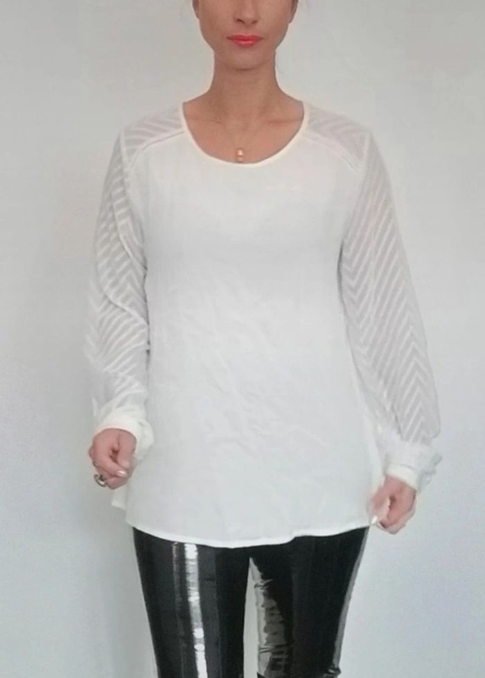 Blouse blanche chic manches voile taille 42 - photo numéro 2