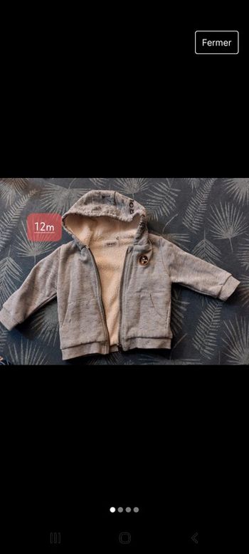 Gilet zippé à capuche ikks chaud molletonné  12 mais neuve
