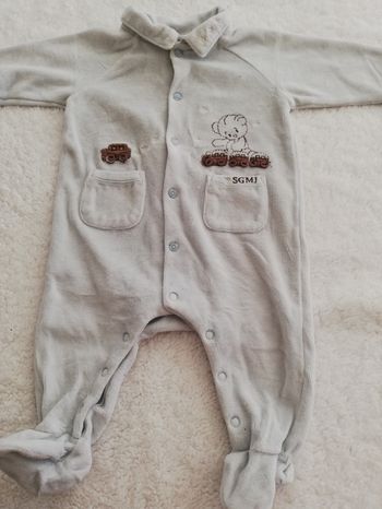 Pyjama une pièce garçon 3 mois Sergent Major gris