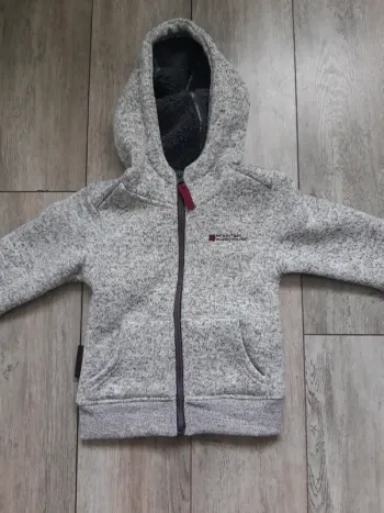 Sweat à capuche entièrement fourré gris chiné
