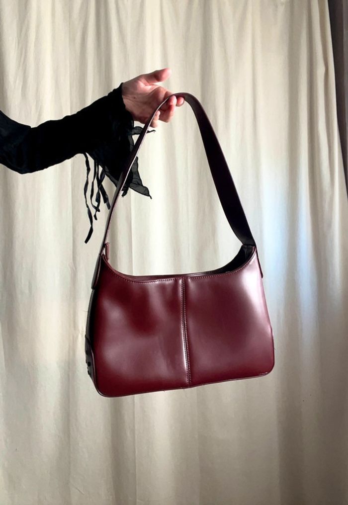 Sac à main burgundy similicuir vegan style y2k coquette - photo numéro 2