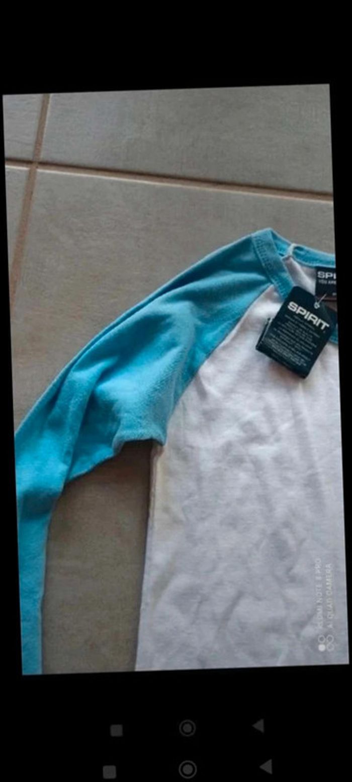 Tee-shirt  rayé  bleu  et blanc  XS - photo numéro 3
