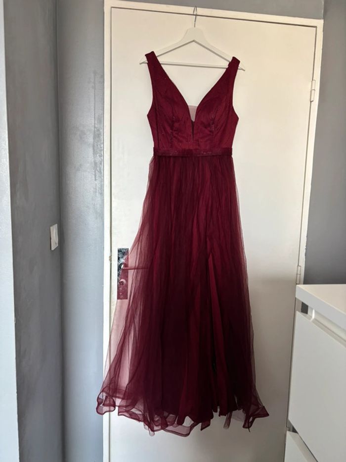Robe longue bordeaux fendue Shein - photo numéro 2