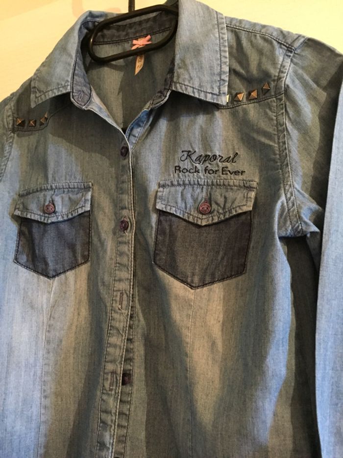 Superbe chemise fille Kaporal 12 ans jeans souple - photo numéro 4