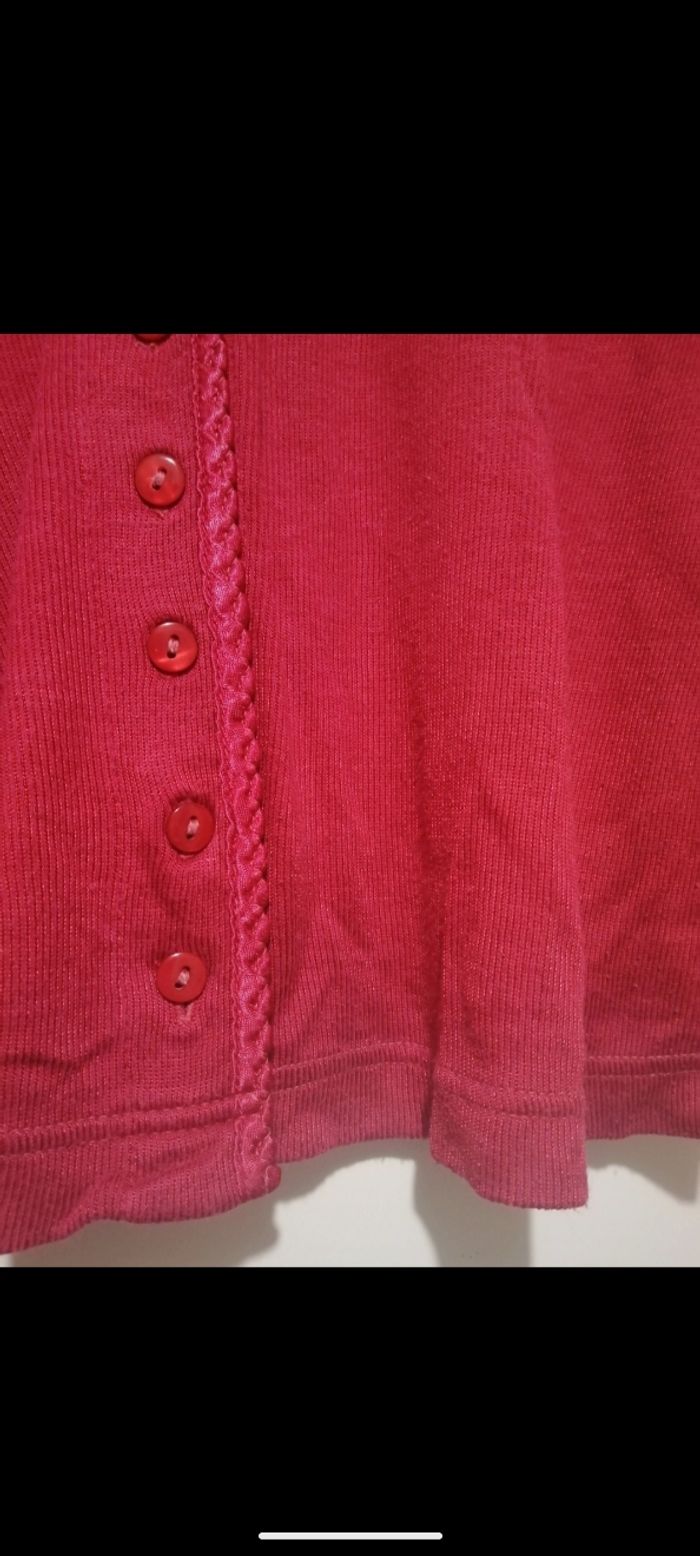 Beau gilet vintage Folia rouge  2 en 1 . Taille L - photo numéro 5