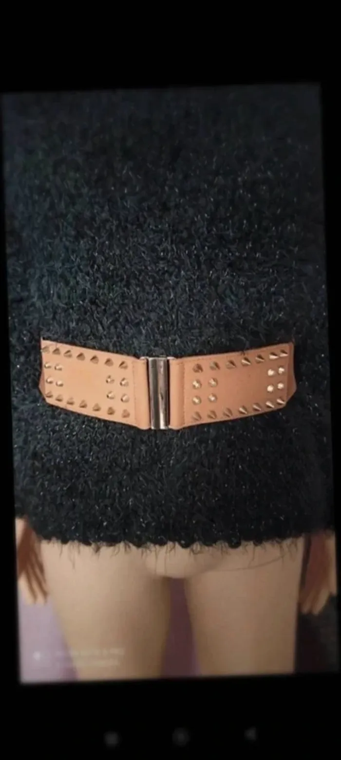 Ceinture Camel clous  dorés élastique 70/90  cm - photo numéro 2