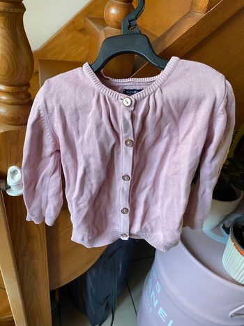 Gilet fille rose boutons Kiabi 18m