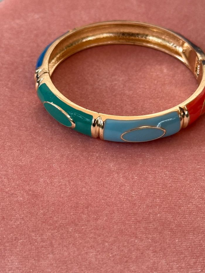 Jonc qui s’ouvre Mile  Mila acier inoxydable or résine multicolore - photo numéro 5