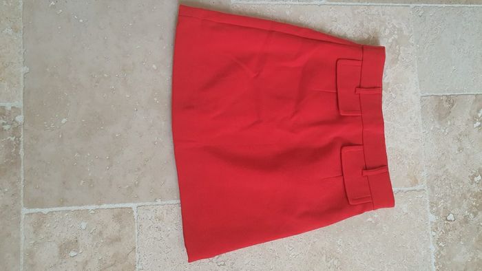 Jupe trapèze neuve rouge Monoprix