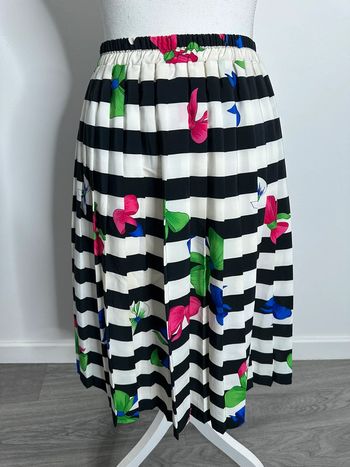 Jupe plissée marinière noire blanche et multicolore Schneberger T38/40 M/L