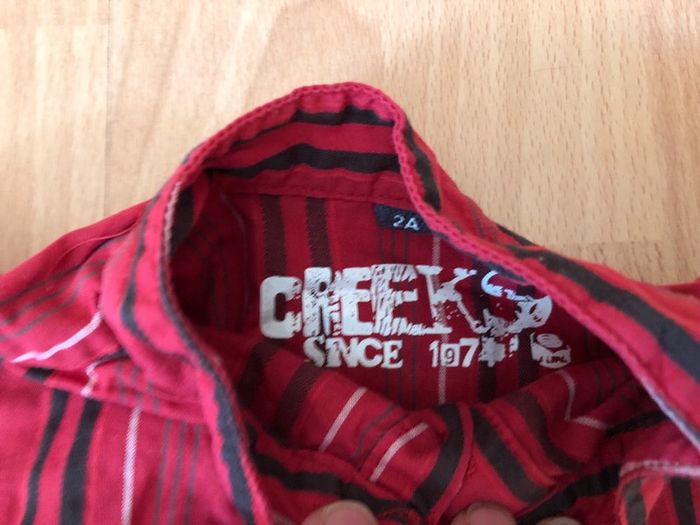 Belle chemise rouge à rayures T. 2 ans Creeks TBE - photo numéro 5