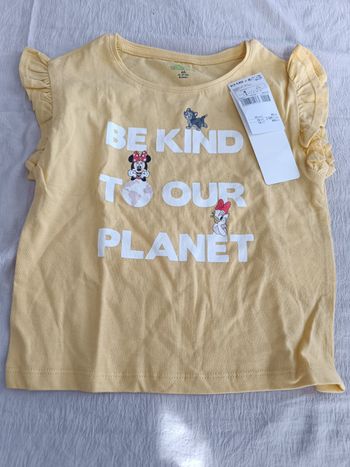 T-shirt Minnie Manche Courte Couleur Jaune Fille 4 Ans