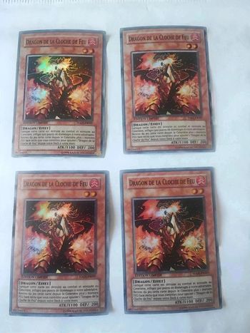 4 cartes Yu-Gi-Oh!  Dragon de la cloche de feu édition limitée ha01-fr007