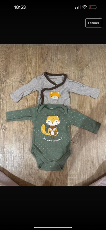 Lots de deux bodies renard