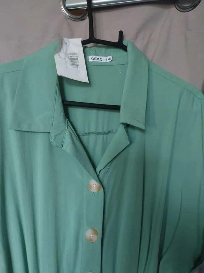 Combinaison pantalon légère vert d'eau - photo numéro 2