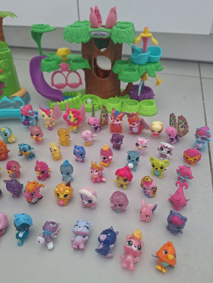 Lot 100 hatchimal figurines animaux + structures - photo numéro 2