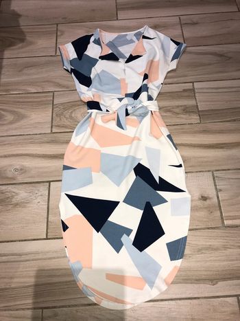 Robe courte S blanche coloré