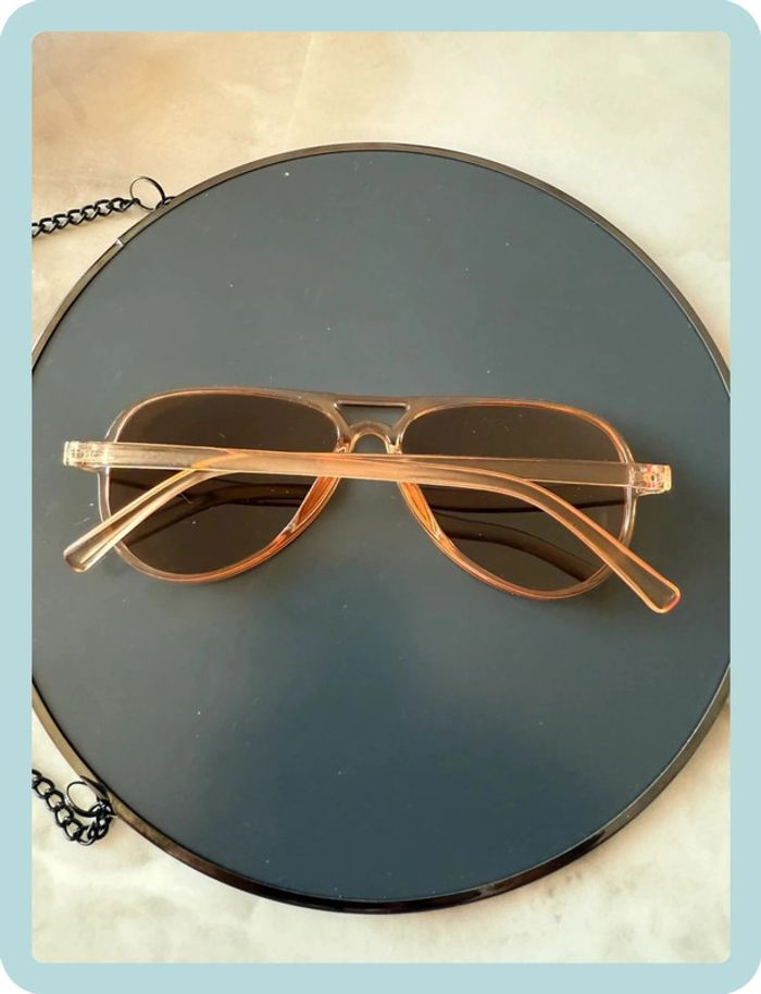 Lunette de soleil aviateur beige - photo numéro 2