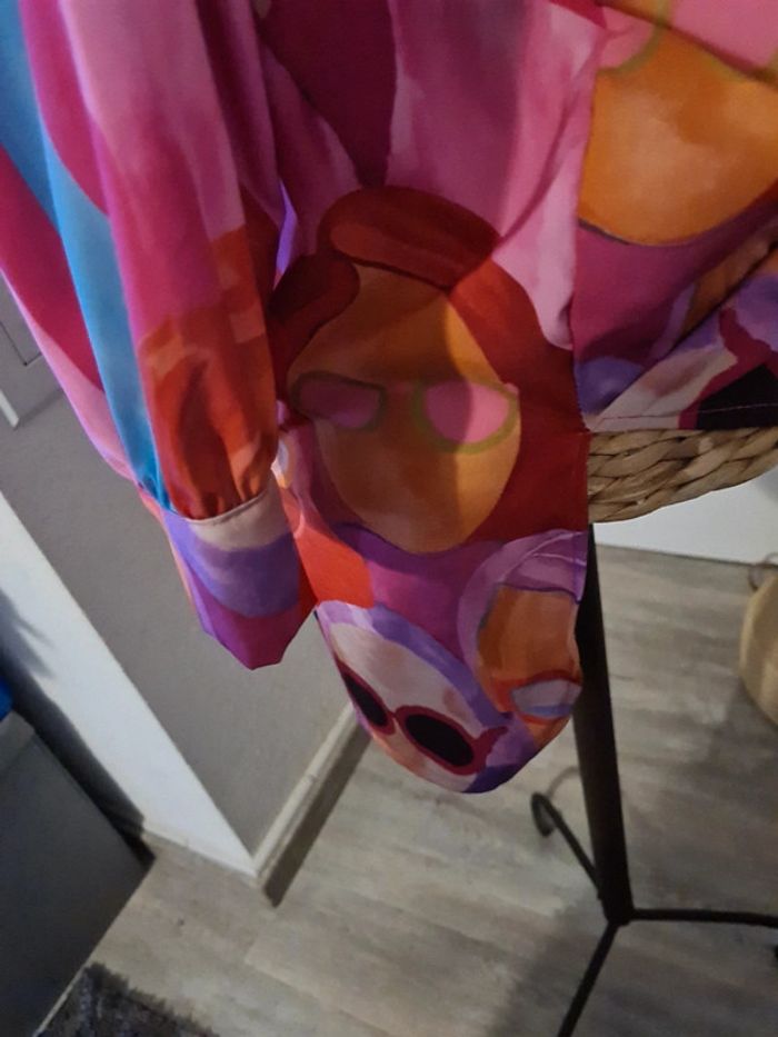 Chemise longue fluide vintage imprimée - photo numéro 5