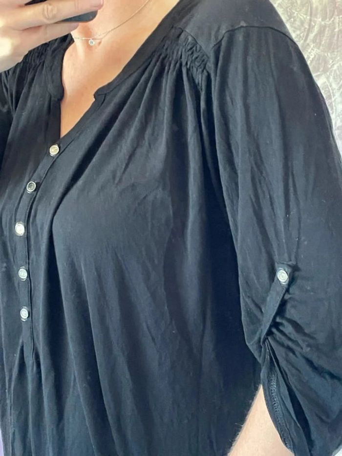 Superbe blouse noire fluide manches 3/4 2XL - photo numéro 3