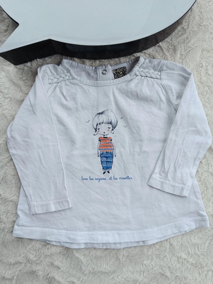 Ensemble (tee shirt manches longues+pantalon) Fille 6 mois Tao - photo numéro 3