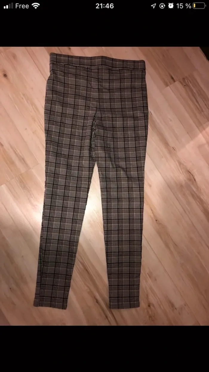 leggings pantalon a carreaux taille L - photo numéro 2