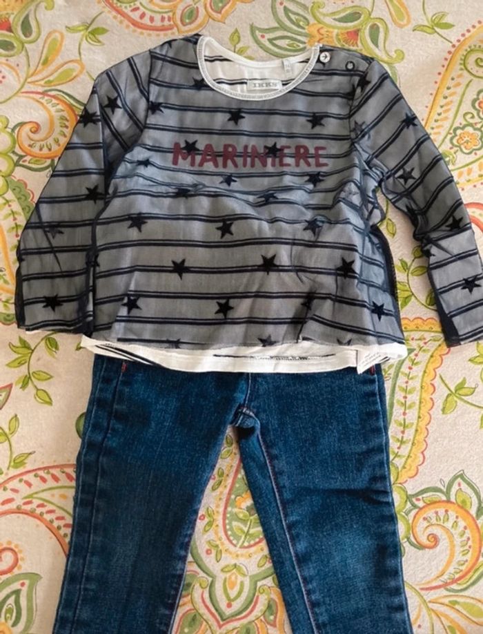 Ensemble IKKS jean et tee-shirts 24mois