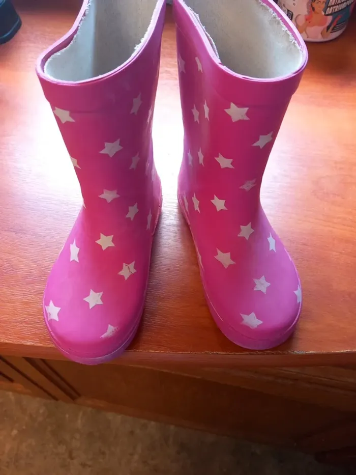 🌈bottes rose étoile blancheT24