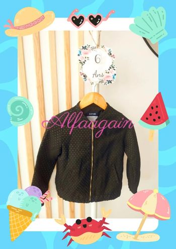 Veste noire Kiabi 6ans