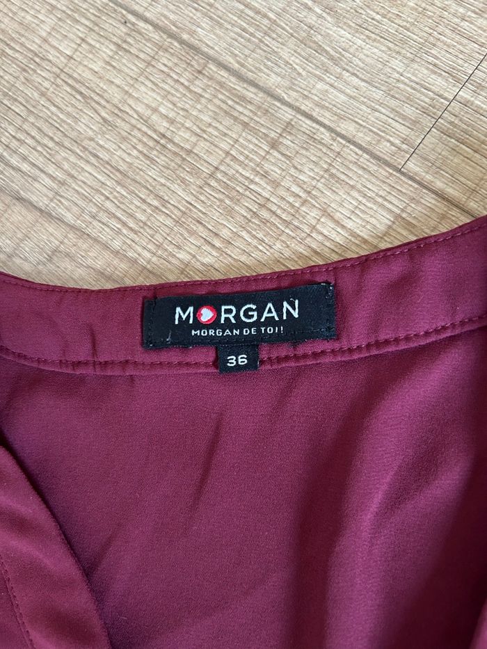 Blouse bordeaux à manches courtes Morgan taille 36 comme neuve - photo numéro 10