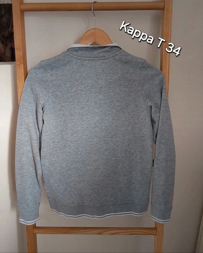 Veste en sweat grise Kappa T 34 - photo numéro 2