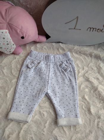 Pantalon chaud confortable style sarouel jegging à pois Fille 1 mois Nœud Gémo