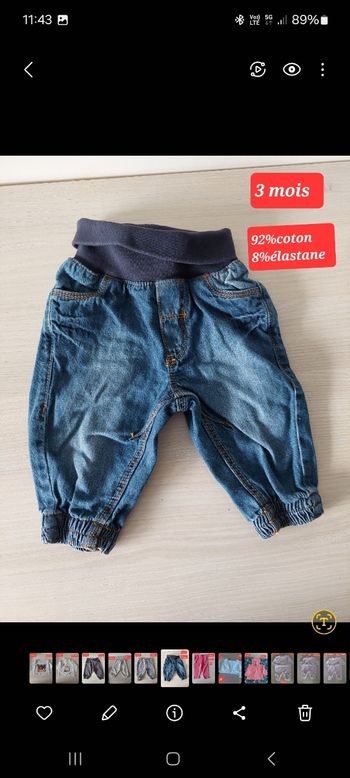 Jean large fille 3 mois 