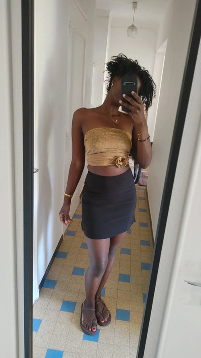 Mini-jupe de la marque Pimkie vintage fente - photo numéro 2